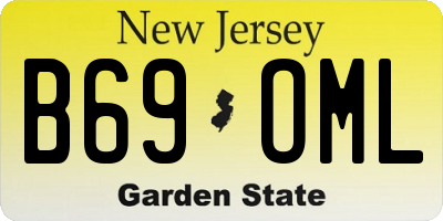 NJ license plate B69OML