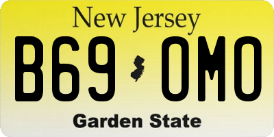 NJ license plate B69OMO