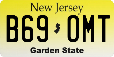 NJ license plate B69OMT