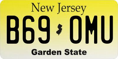 NJ license plate B69OMU