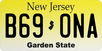 NJ license plate B69ONA
