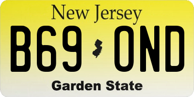 NJ license plate B69OND