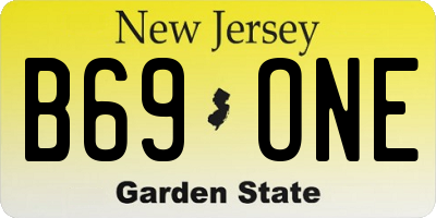 NJ license plate B69ONE