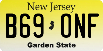 NJ license plate B69ONF