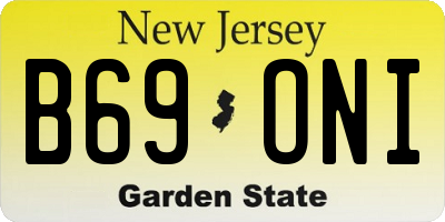 NJ license plate B69ONI