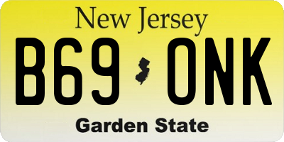 NJ license plate B69ONK