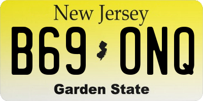 NJ license plate B69ONQ
