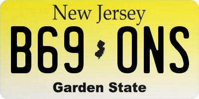 NJ license plate B69ONS
