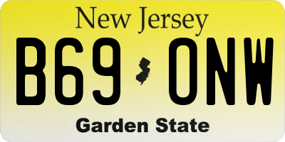 NJ license plate B69ONW