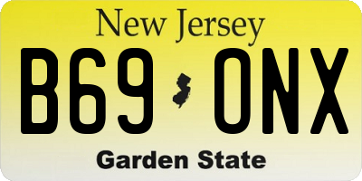 NJ license plate B69ONX