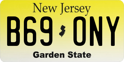 NJ license plate B69ONY