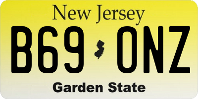 NJ license plate B69ONZ