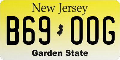 NJ license plate B69OOG