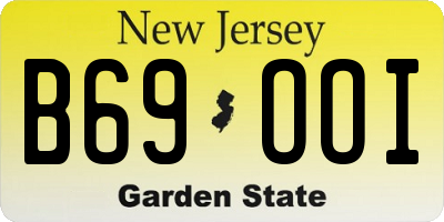 NJ license plate B69OOI