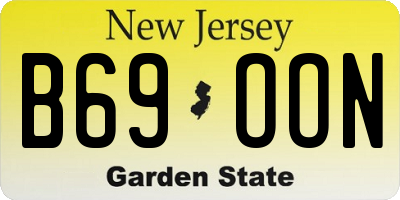 NJ license plate B69OON