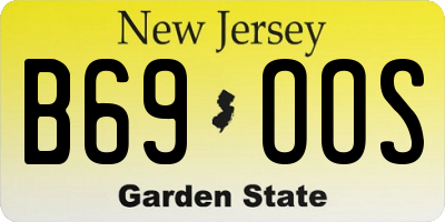 NJ license plate B69OOS