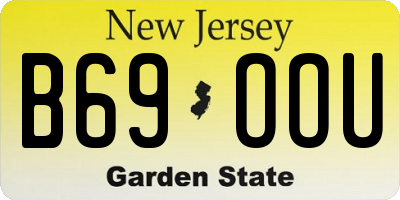 NJ license plate B69OOU