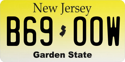 NJ license plate B69OOW