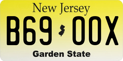 NJ license plate B69OOX