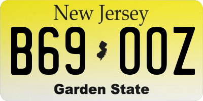 NJ license plate B69OOZ