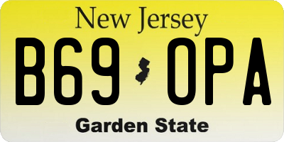 NJ license plate B69OPA