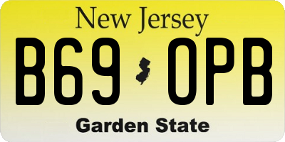 NJ license plate B69OPB