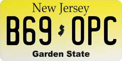 NJ license plate B69OPC