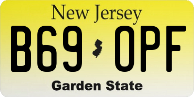 NJ license plate B69OPF