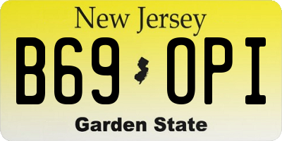 NJ license plate B69OPI