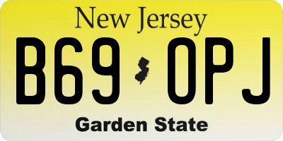 NJ license plate B69OPJ