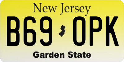 NJ license plate B69OPK