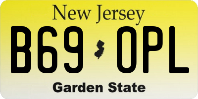 NJ license plate B69OPL