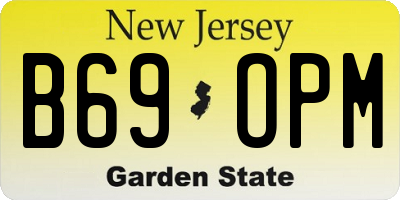 NJ license plate B69OPM