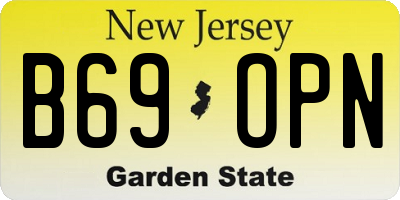 NJ license plate B69OPN