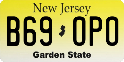 NJ license plate B69OPO