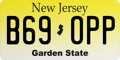 NJ license plate B69OPP