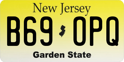 NJ license plate B69OPQ