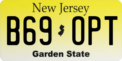 NJ license plate B69OPT