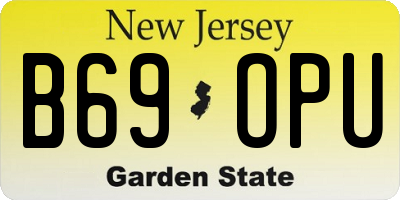 NJ license plate B69OPU