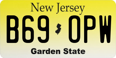 NJ license plate B69OPW