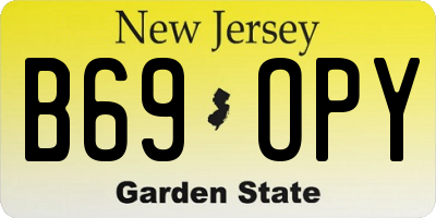 NJ license plate B69OPY