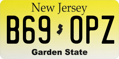 NJ license plate B69OPZ