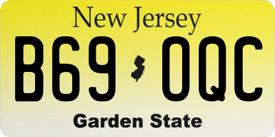 NJ license plate B69OQC