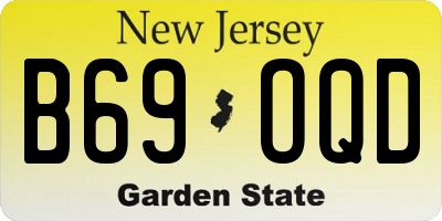 NJ license plate B69OQD