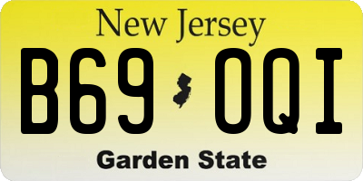 NJ license plate B69OQI