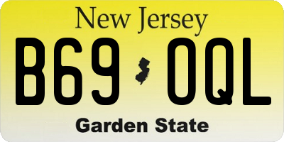 NJ license plate B69OQL