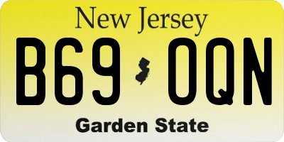NJ license plate B69OQN