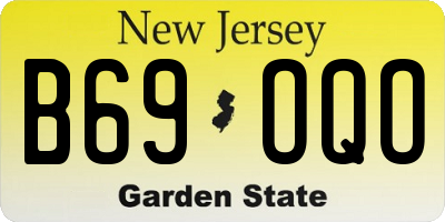 NJ license plate B69OQO