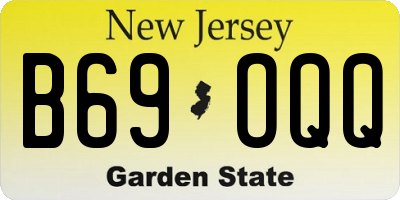 NJ license plate B69OQQ