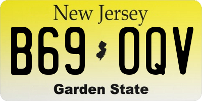 NJ license plate B69OQV